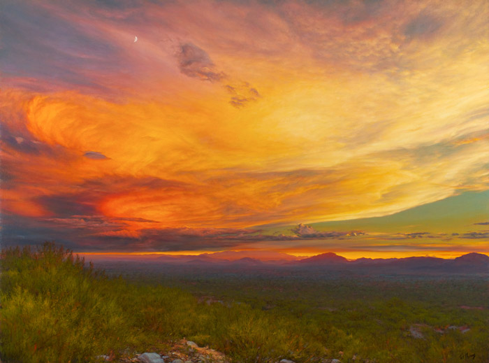 Lunar Sundown 36x48 SOLD!